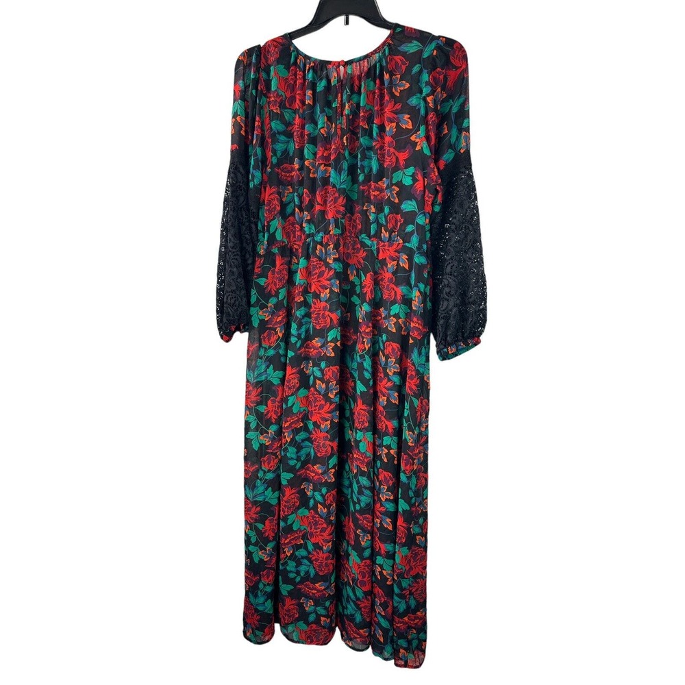 *Read* Torrid SHEER Maxi Peasant Dress Chiffon Floral *Minus Belt Plus Size 2 2X - Picture 4 of 14